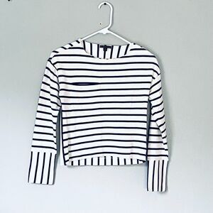 Brooks Brothers Top Size XS Navy Blue White Nautical Stripes Classic Prep Preppy